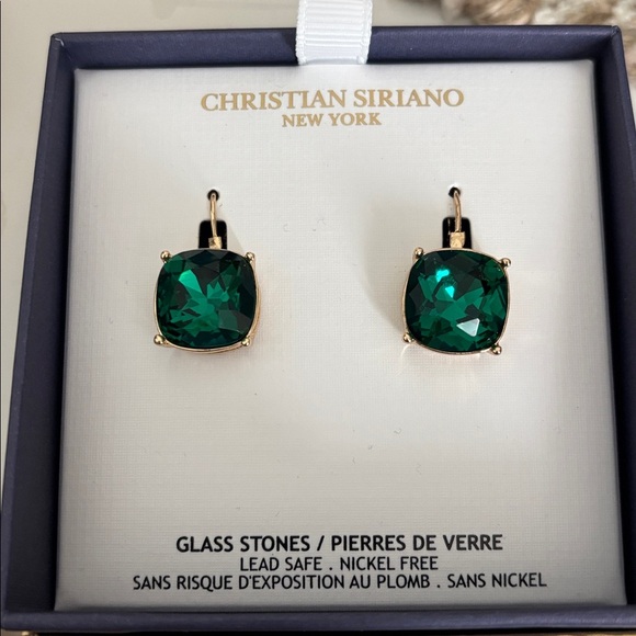 Christian Siriano New York Emerald Earrings - Picture 1 of 2